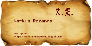Karkus Rozanna névjegykártya